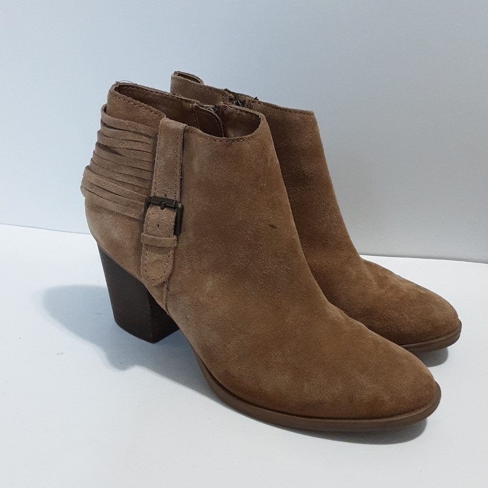 Franco Fortini ankle boots womens 7.5 suede upper western festival casual tan